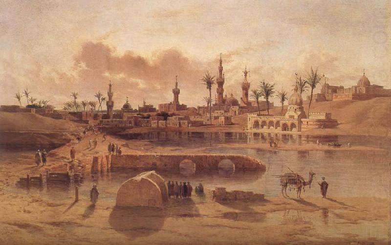 View of Damanhur during the Flooding of the Nile, Adrien Dauzats